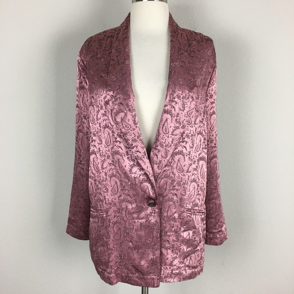💕Free People Jacquard Paisley Pink Blazer Size Small💕‼️ - Picture 2 of 11